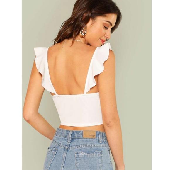 $Self-tie crop top, ruffled - Picture 5 of 9